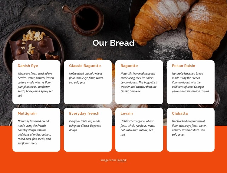 Baking good bread is an art Html Website Builder