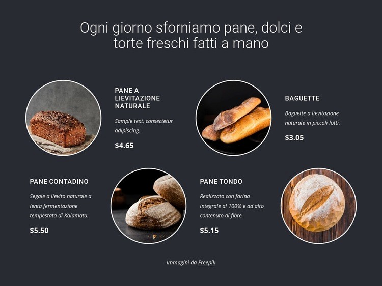 Sforniamo il pane fresco Modelli di Website Builder