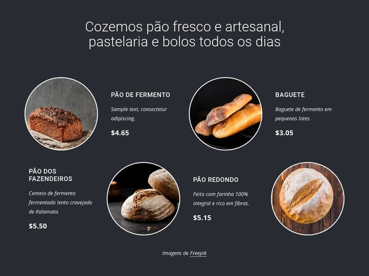 Assamos pão fresco Template Joomla