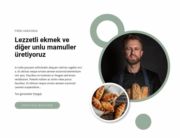 Organik lezzetli ekmekler Web Sitesi Mockup'ı