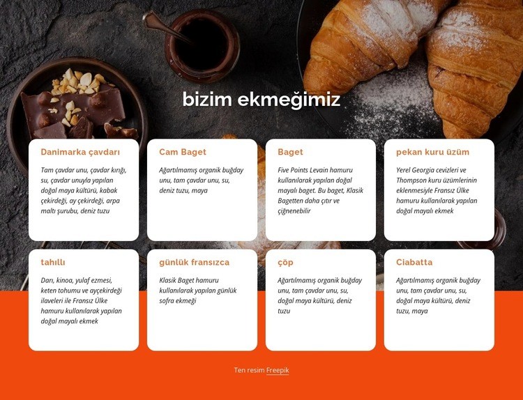 İyi ekmek pişirmek bir sanattır Web Sitesi Oluşturucu Şablonları