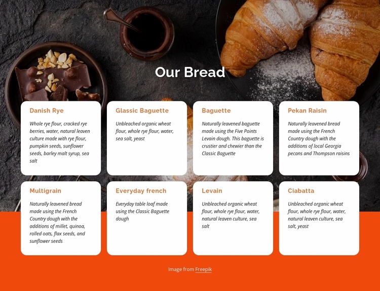 Baking good bread is an art Website Template