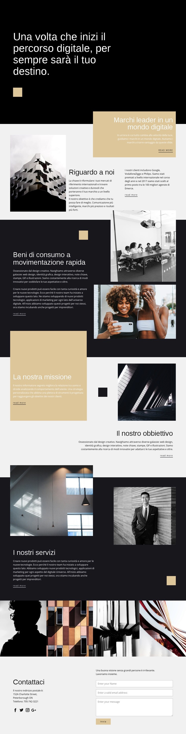 Studio fotografico di destino Mockup del sito web