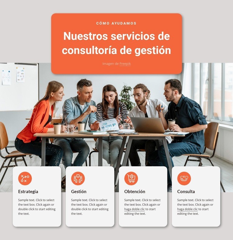 Nuestros mejores servicios de consultoría Maqueta de sitio web