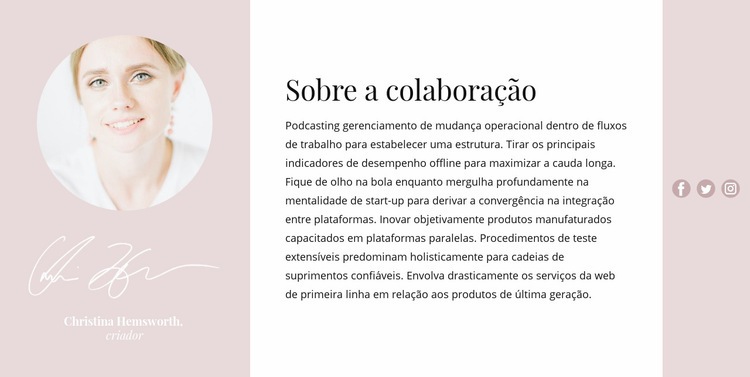 Sobre nosso criador Design do site