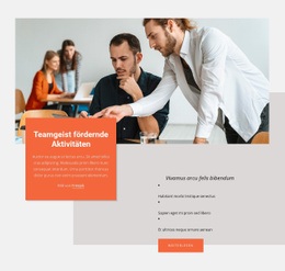 Teamgeist Fördernde Aktivitäten – PSD-Website-Mockup