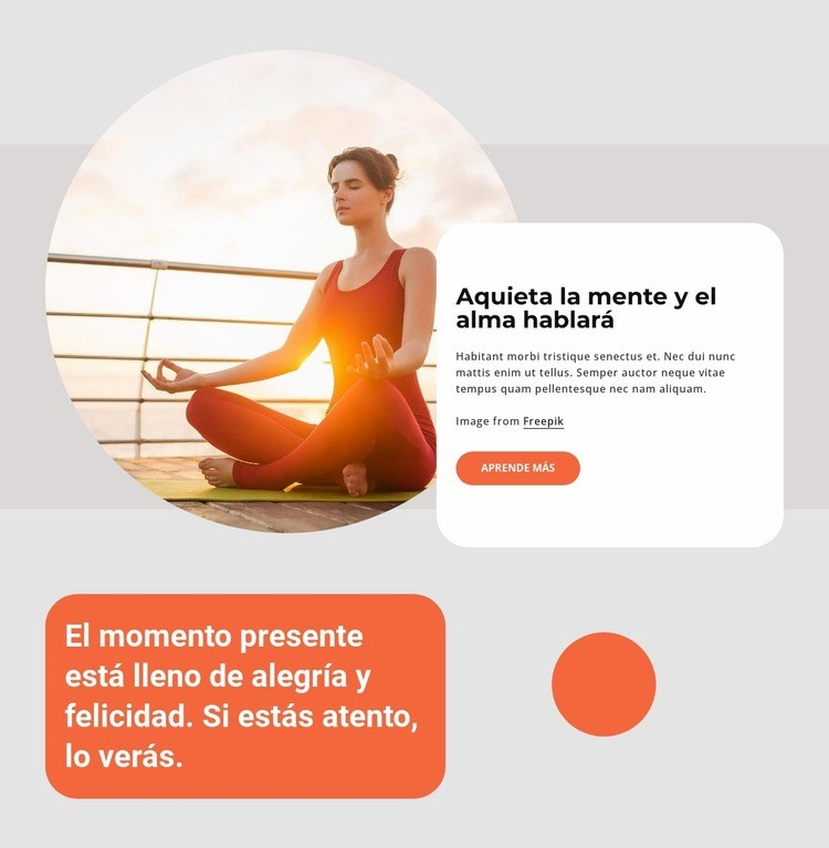 Práctica de yoga y meditación. Diseño de páginas web