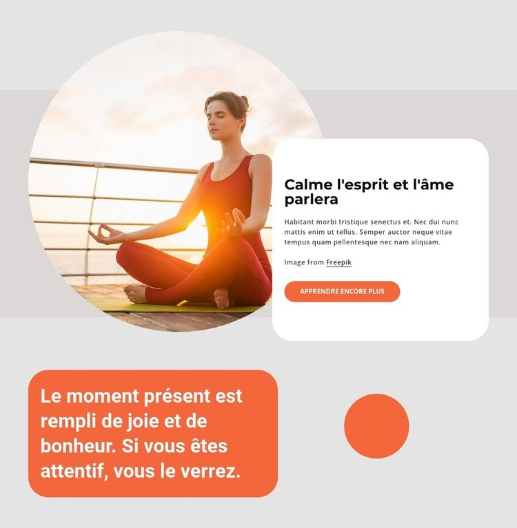 Pratique du yoga et de la méditation Conception de site Web