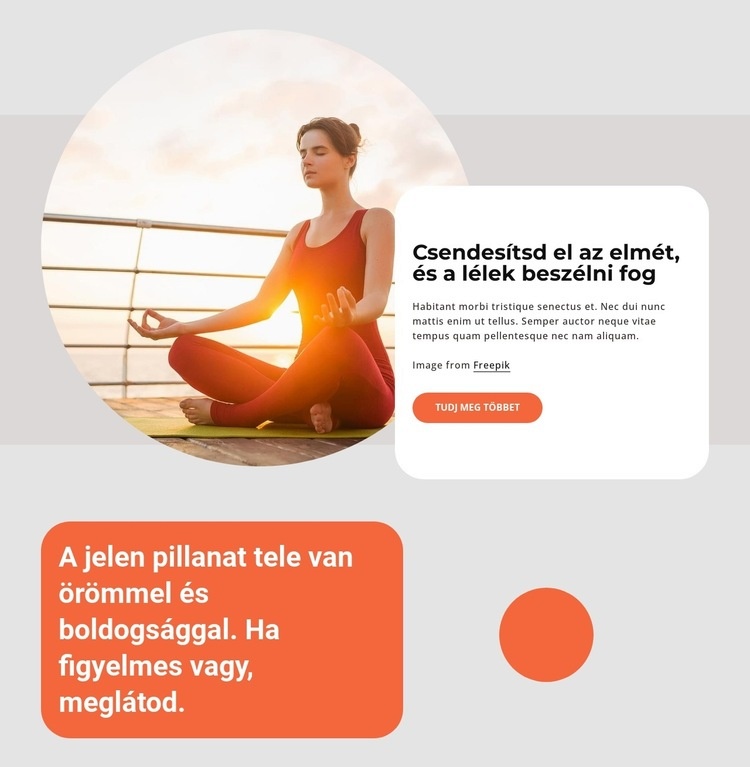 Jóga és meditációs gyakorlat Weboldal sablon