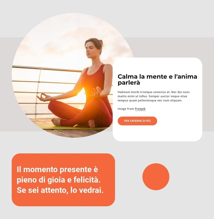 Yoga e pratica di meditazione Costruttore di siti web HTML