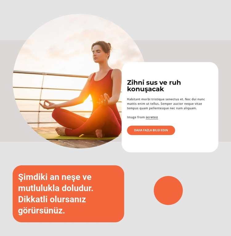 Yoga ve meditasyon pratiği HTML Şablonu