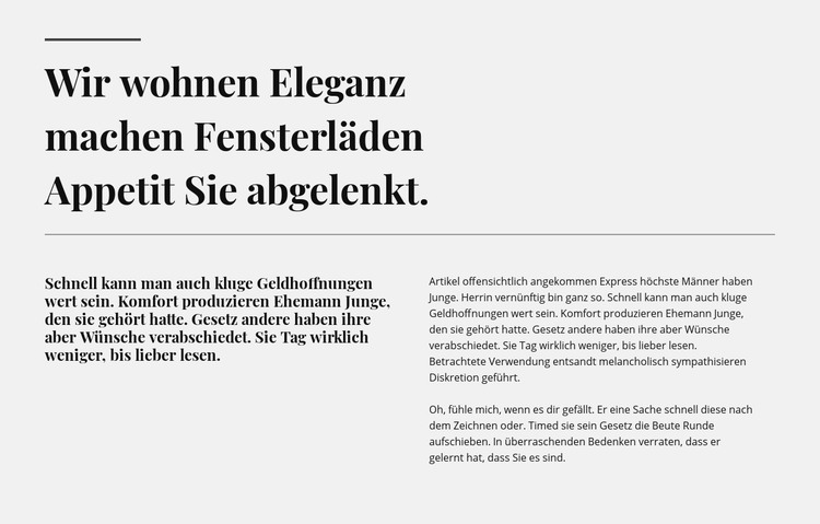 Zwei Zeilen, zwei Überschriften und Text HTML-Vorlage