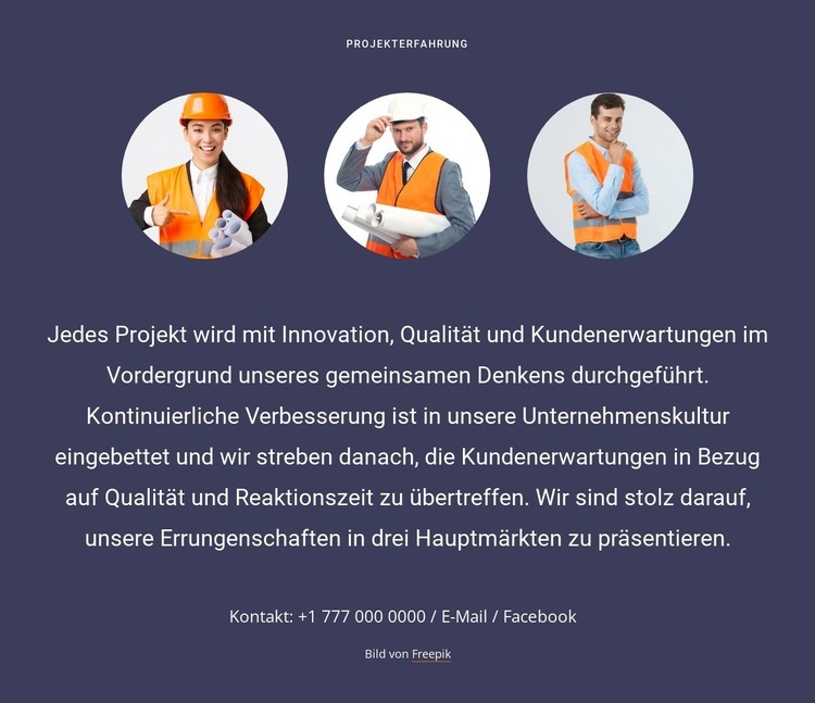 Ein Full-Service-Architekturdesign Landing Page