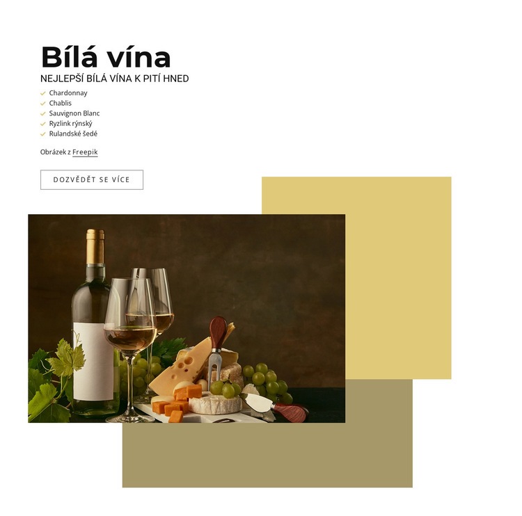 Nejlepší bílá vína Šablona webové stránky
