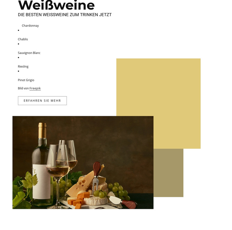 Die besten Weißweine Website-Vorlage