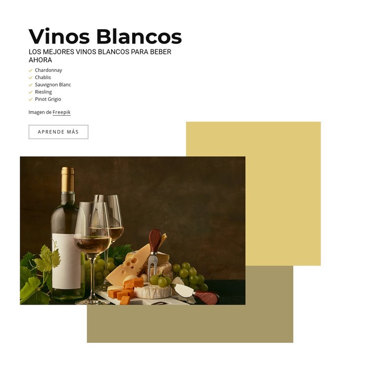 Los mejores vinos blancos Diseño de páginas web