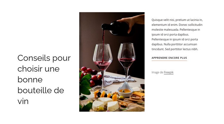 Bonne bouteille de vin Créateur de site Web HTML