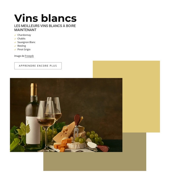 Les meilleurs vins blancs Créateur de site Web HTML