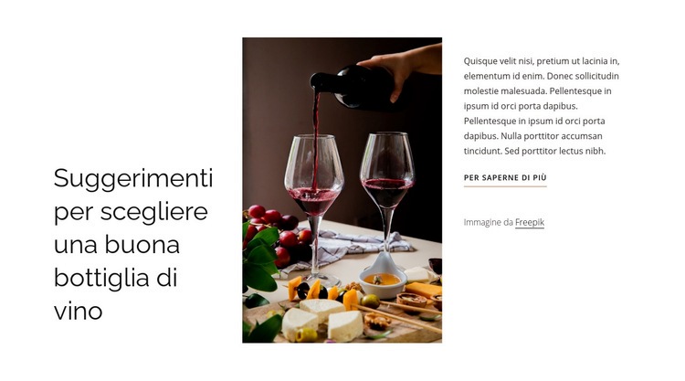 Buona bottiglia di vino Progettazione di siti web