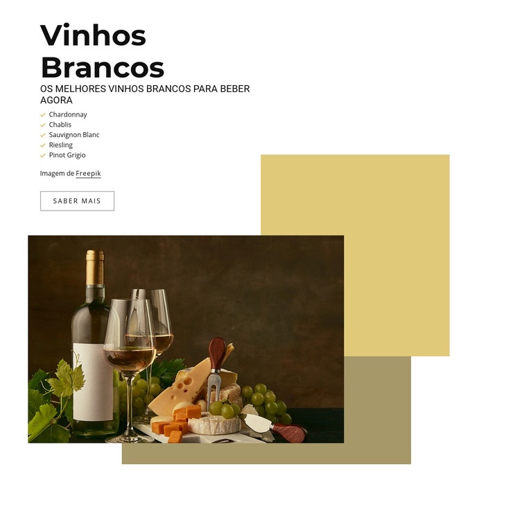 Os melhores vinhos brancos Maquete do site