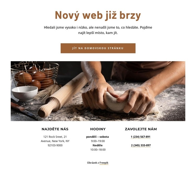 Nové webové stránky pekárny již brzy Šablona HTML