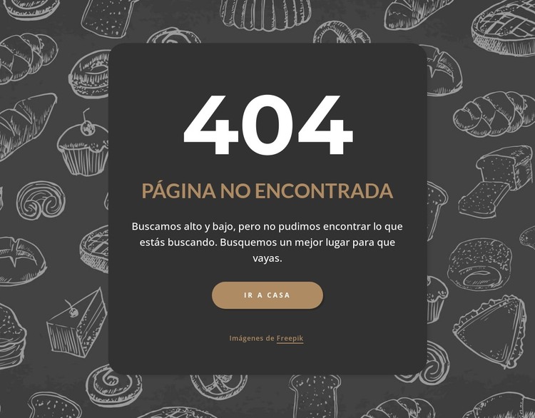 Página no encontrada en fondo oscuro Plantilla HTML