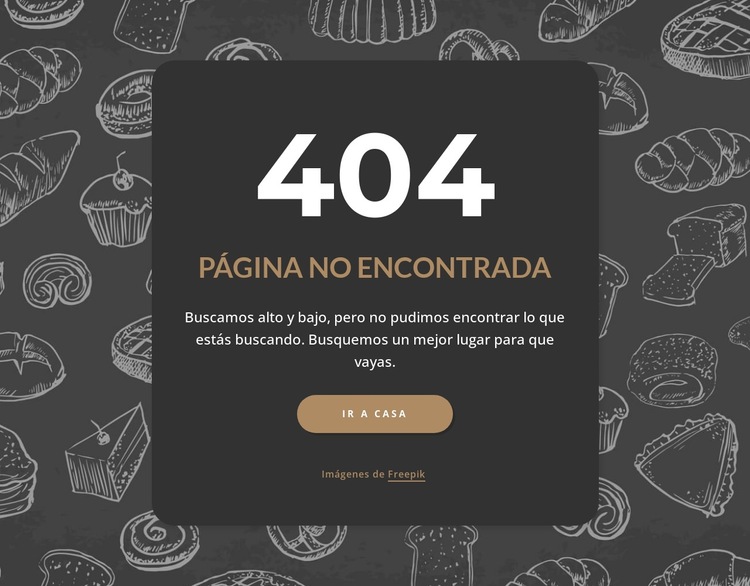 Página no encontrada en fondo oscuro Plantilla de sitio web