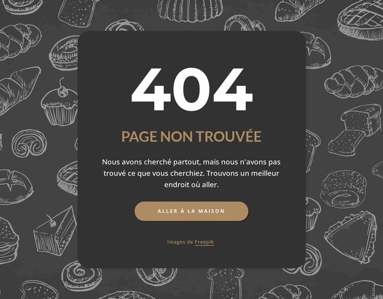 Page introuvable sur fond sombre Conception de site Web