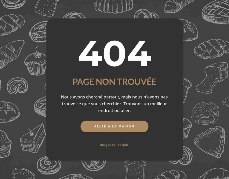 Page introuvable sur fond sombre Créateur de site Web HTML