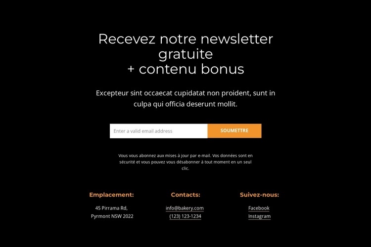Obtenez du contenu bonus Créateur de site Web HTML