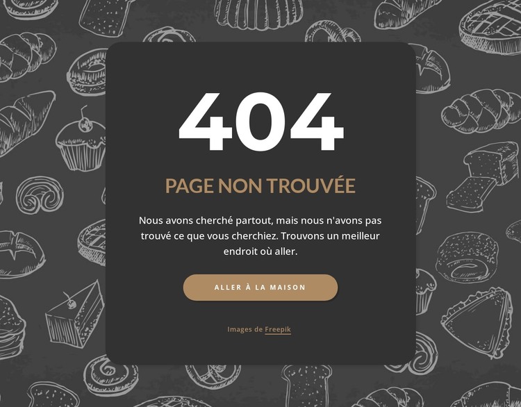 Page introuvable sur fond sombre Modèle HTML