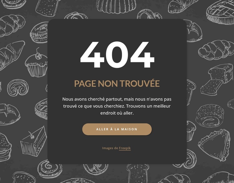 Page introuvable sur fond sombre Modèle de site Web