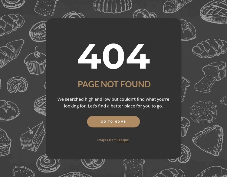 Page not found on dark background Html Code Example