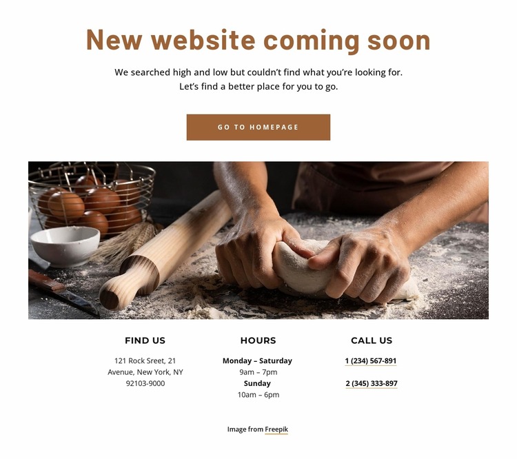 New website of bakery coming soon Html Website Builder