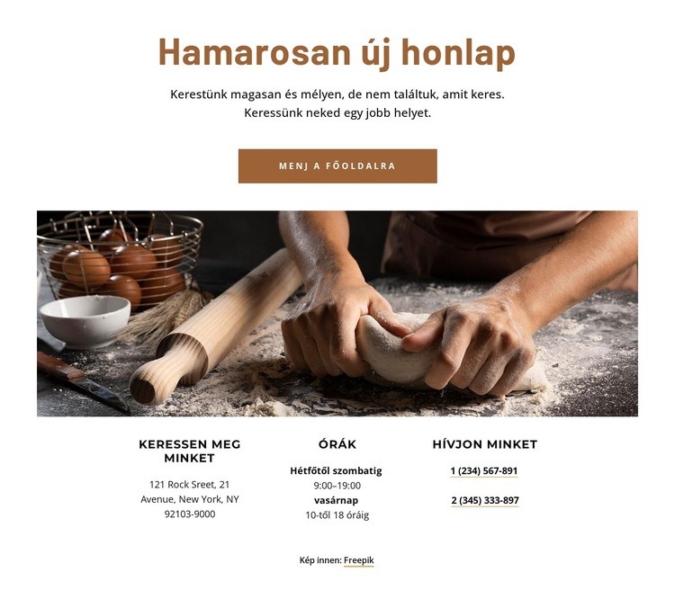 Hamarosan érkezik a pékség új honlapja HTML Sablon