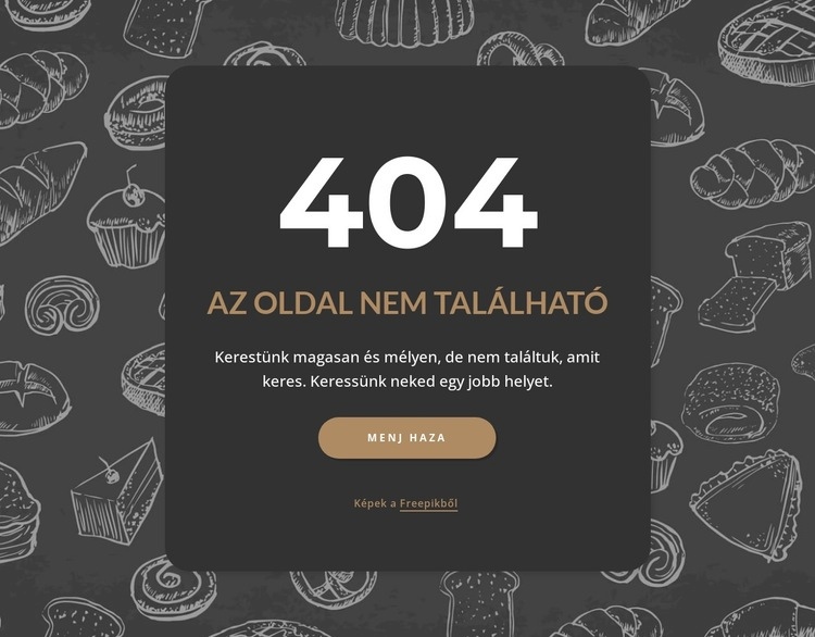 Az oldal nem található sötét háttéren WordPress Téma