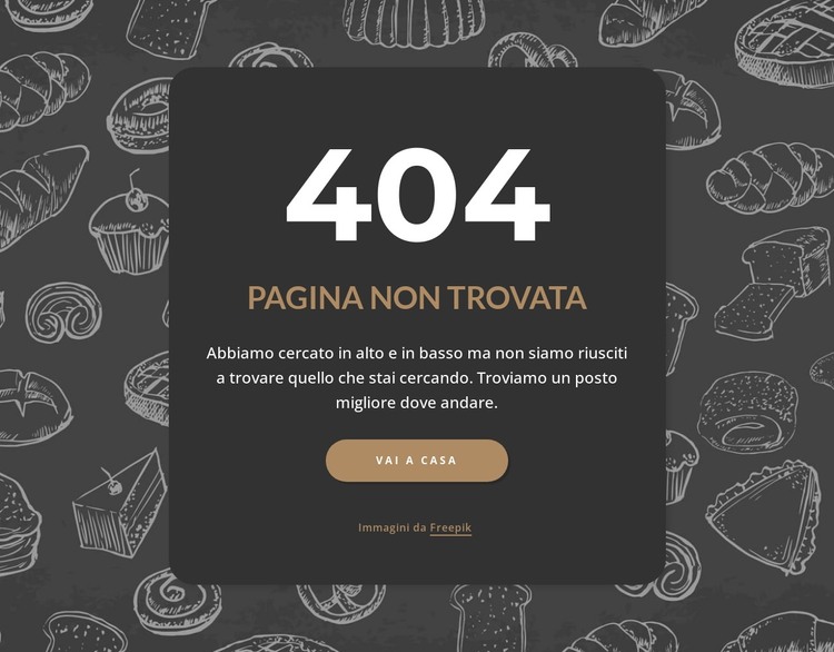 Pagina non trovata su sfondo scuro Modello HTML