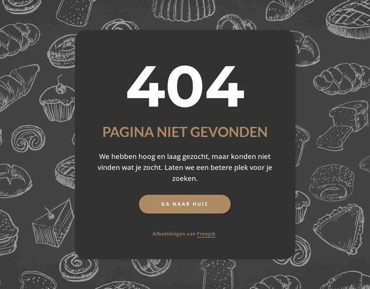 Pagina niet gevonden op donkere achtergrond Website ontwerp