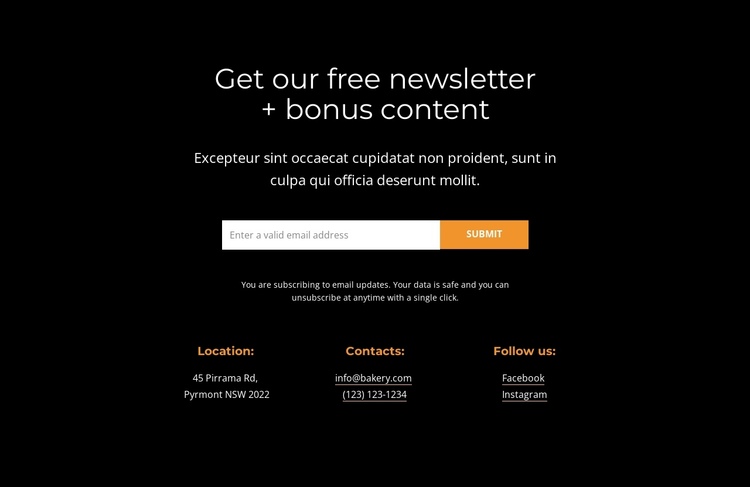 Get bonus content One Page Template