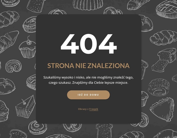 Nie znaleziono strony na ciemnym tle Szablon HTML