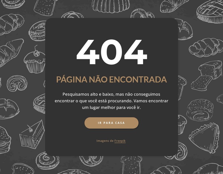 Página não encontrada em fundo escuro Modelo HTML