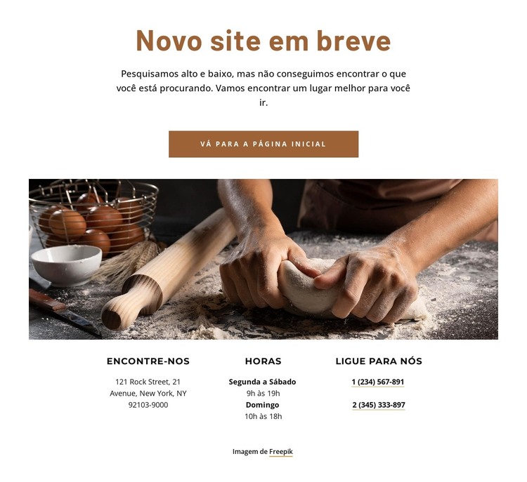 Novo site da padaria em breve Modelo HTML