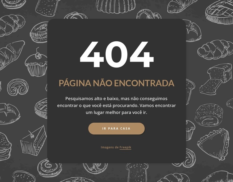 Página não encontrada em fundo escuro Landing Page