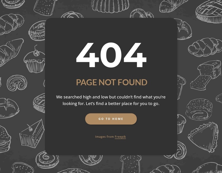 Page not found on dark background Template