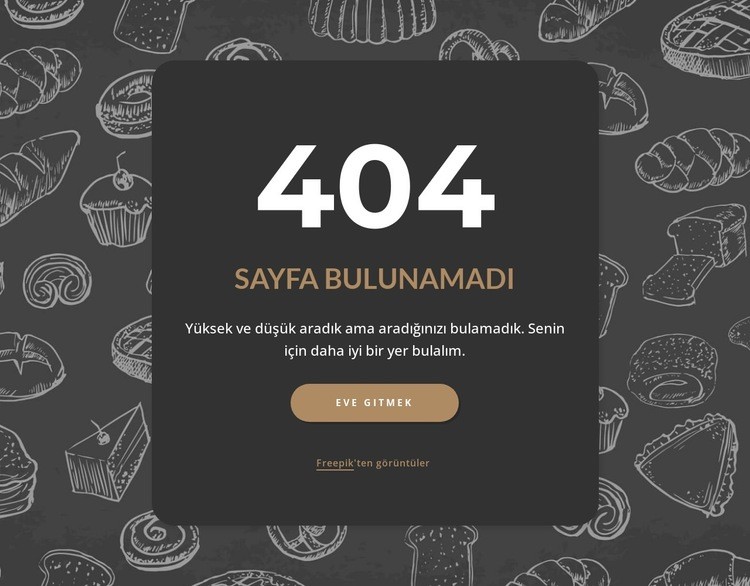 Sayfa koyu arka planda bulunamadı HTML5 Şablonu