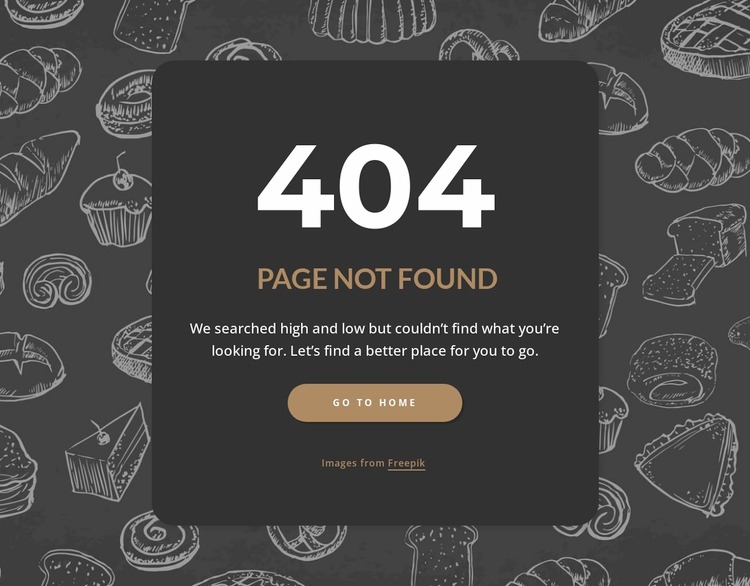 Page not found on dark background WordPress Website Builder