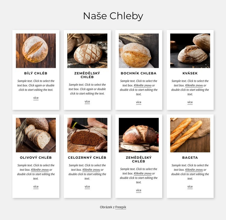 Kvalitní chléb čerstvě upečený Šablona CSS