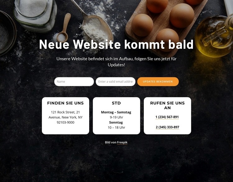 Neue Website kommt bald Eine Seitenvorlage