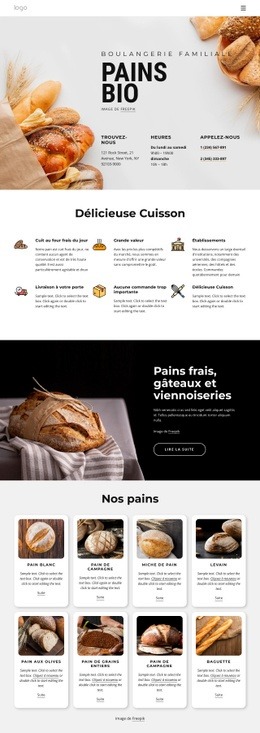 Pain Frais – Maquette De Site Web Par Glisser-Déposer