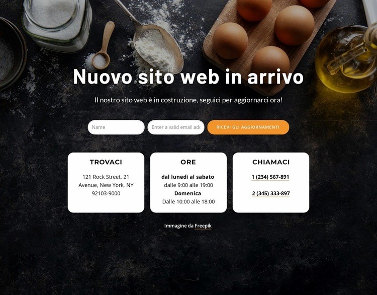 Nuovo sito web in arrivo Modello